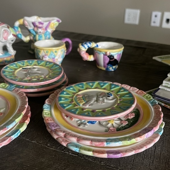 Vintage 1995 Mercuries Circus 14 Piece Hand Painted Children's Tea Set - Picture 14 of 14